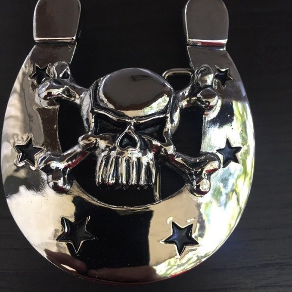 SKULL BELT BUCKLE COWBOY MEN WOMEN - Picture 3 of 4